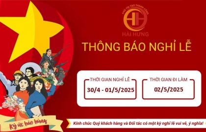 Thông báo lịch nghỉ lễ 30/4 và 1/5